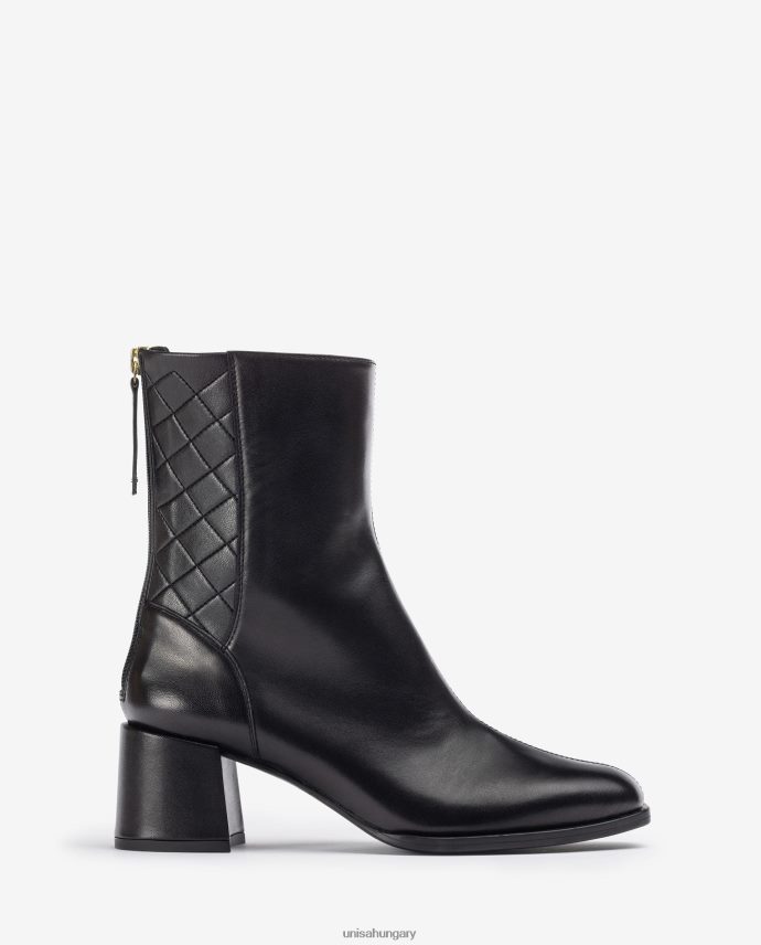 Unisa szögletes orrú bokacsizma széles sarokkal nők J4PJX0990 fekete