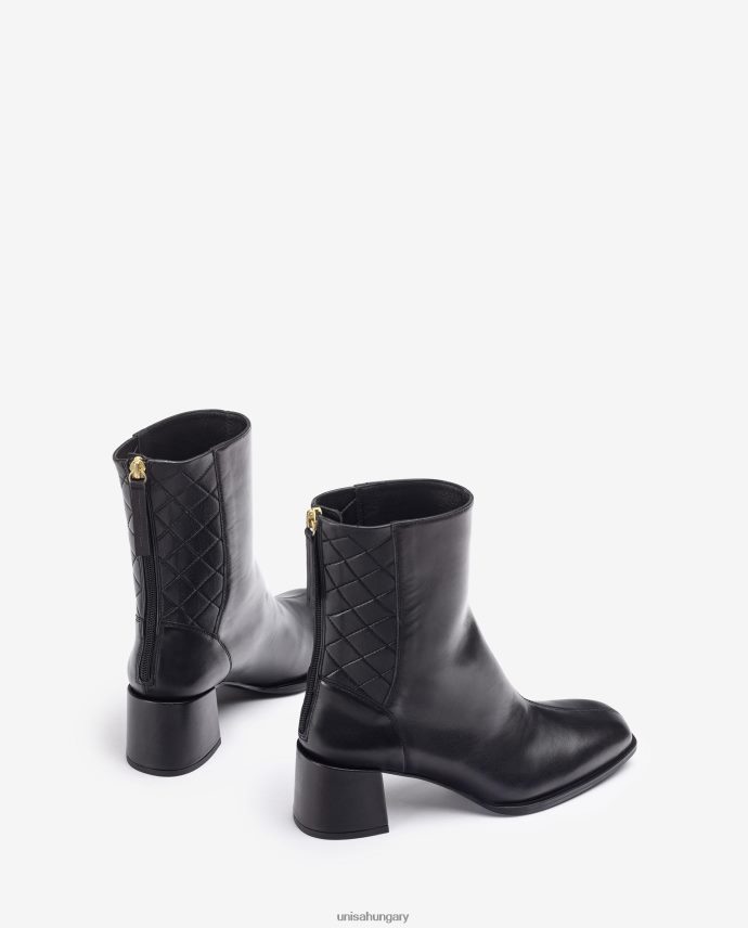 Unisa szögletes orrú bokacsizma széles sarokkal nők J4PJX0990 fekete