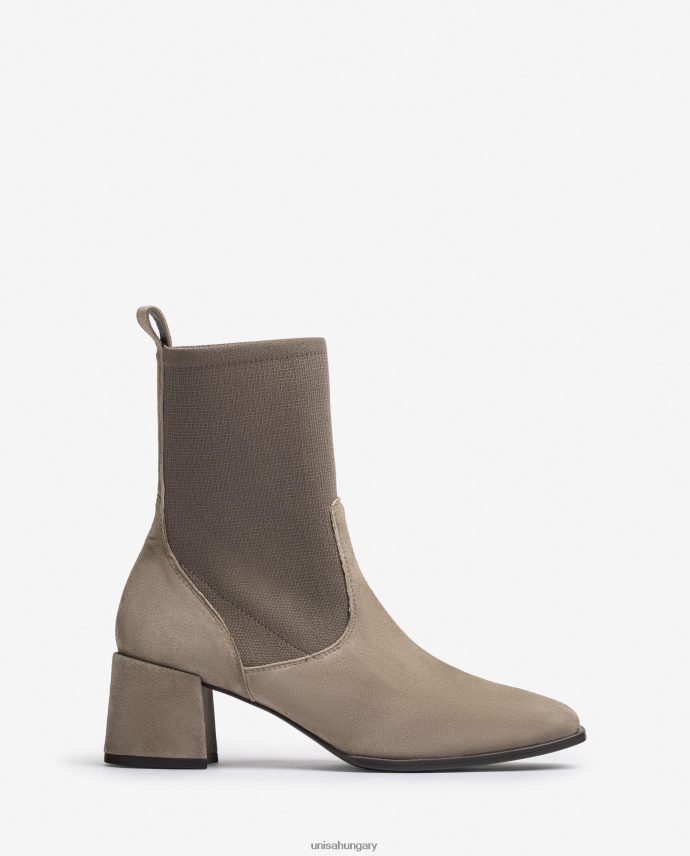 Unisa szögletes orrú bokacsizma sztreccs anyaggal nők J4PJX0965 barna