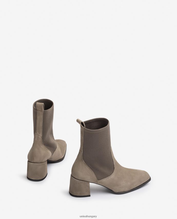 Unisa szögletes orrú bokacsizma sztreccs anyaggal nők J4PJX0965 barna