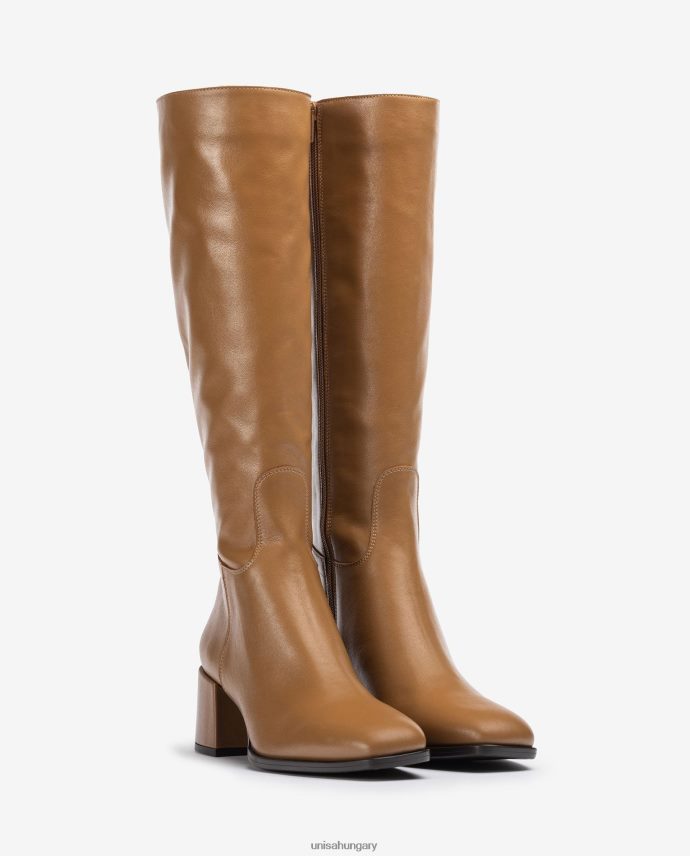 Unisa szögletes orrú csizma széles sarokkal nők J4PJX01039 barna