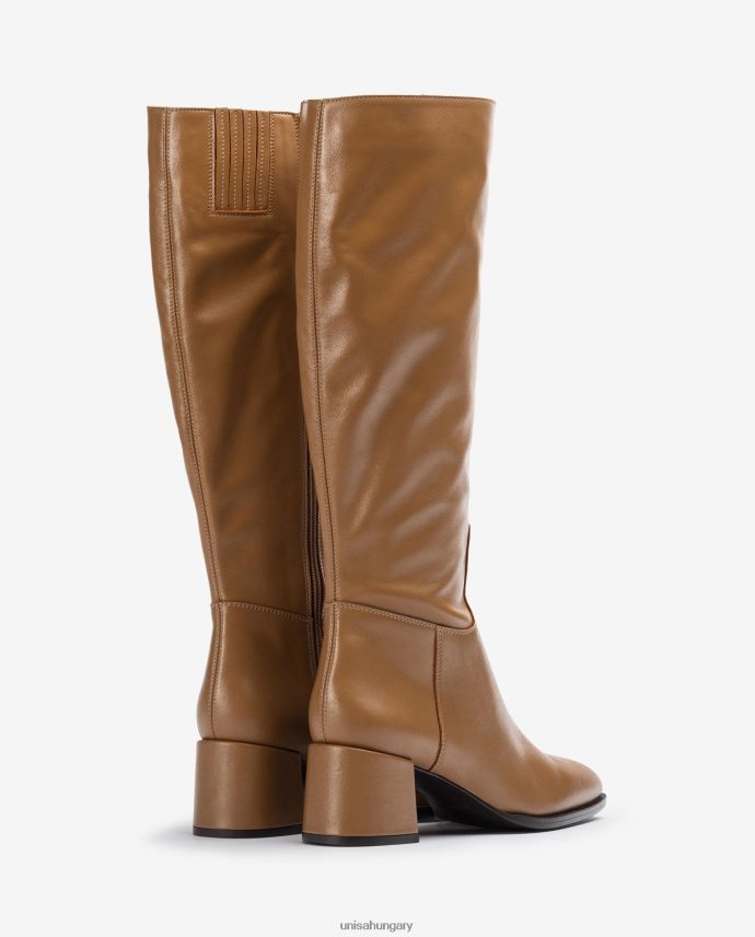 Unisa szögletes orrú csizma széles sarokkal nők J4PJX01039 barna