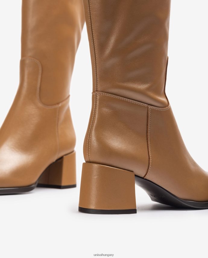 Unisa szögletes orrú csizma széles sarokkal nők J4PJX01039 barna