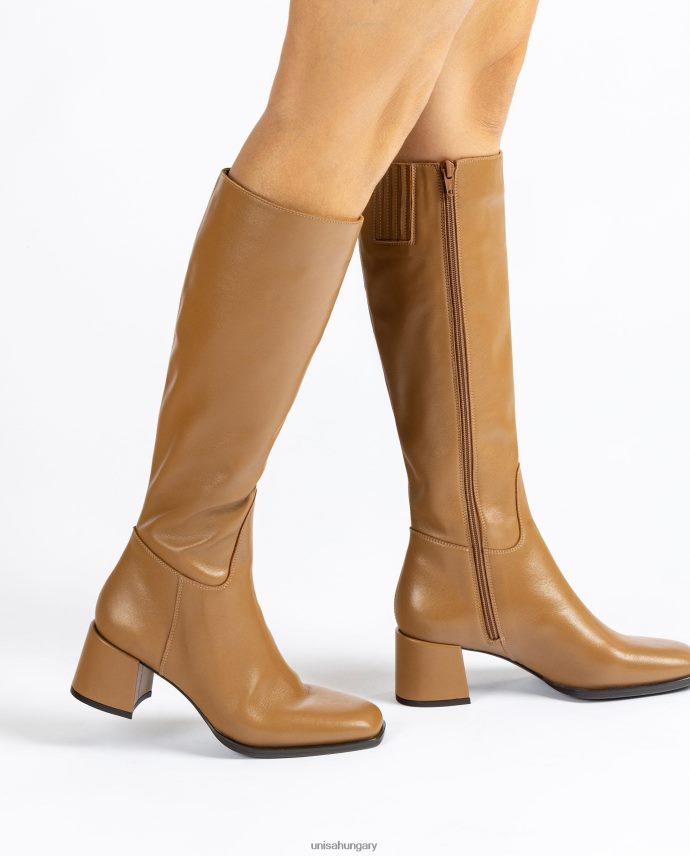 Unisa szögletes orrú csizma széles sarokkal nők J4PJX01039 barna