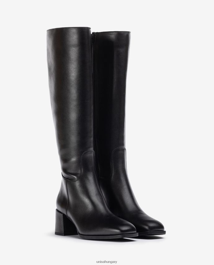 Unisa szögletes orrú csizma széles sarokkal nők J4PJX01054 fekete