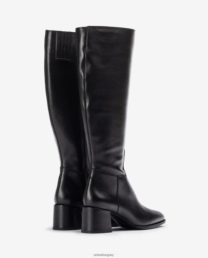 Unisa szögletes orrú csizma széles sarokkal nők J4PJX01054 fekete