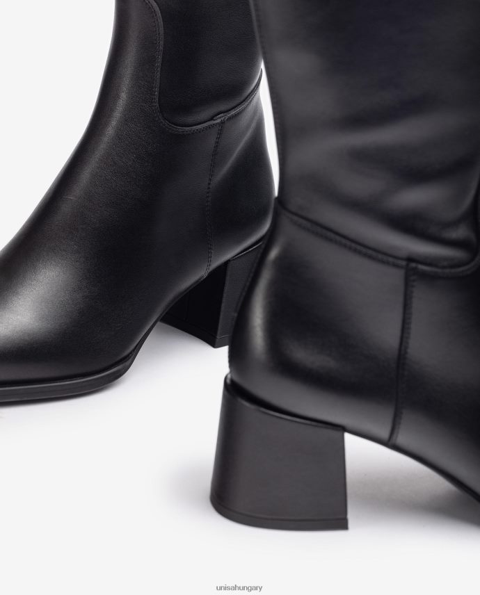 Unisa szögletes orrú csizma széles sarokkal nők J4PJX01054 fekete