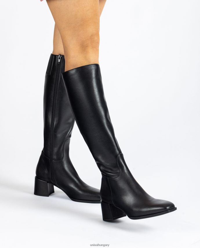 Unisa szögletes orrú csizma széles sarokkal nők J4PJX01054 fekete
