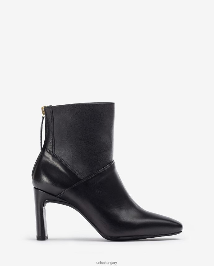 Unisa szögletes orrú magassarkú bokacsizma nők J4PJX01013 fekete