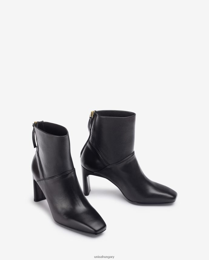 Unisa szögletes orrú magassarkú bokacsizma nők J4PJX01013 fekete