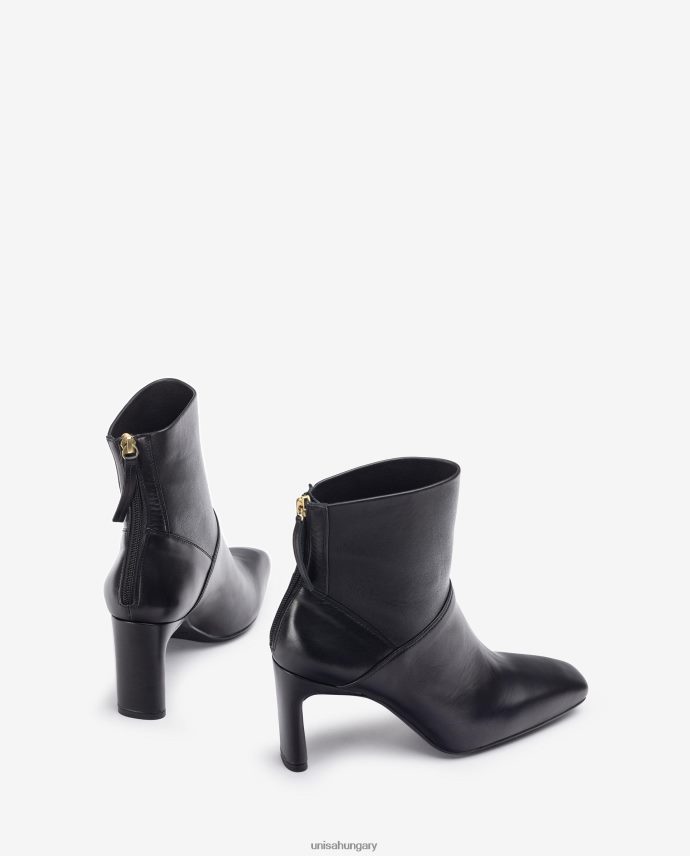 Unisa szögletes orrú magassarkú bokacsizma nők J4PJX01013 fekete