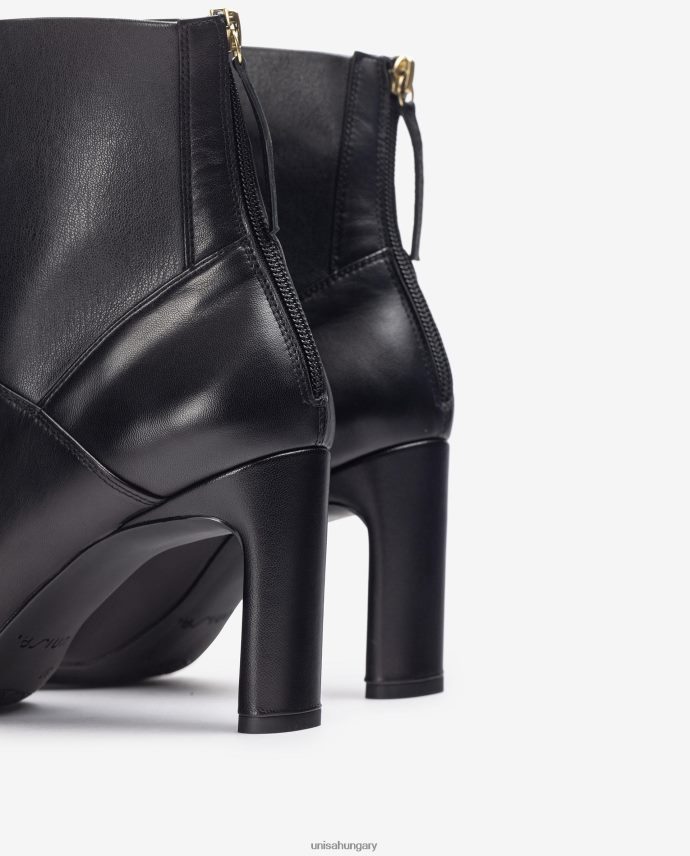 Unisa szögletes orrú magassarkú bokacsizma nők J4PJX01013 fekete