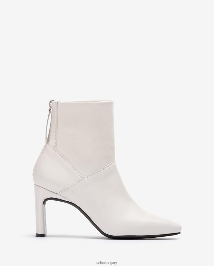 Unisa szögletes orrú magassarkú bokacsizma nők J4PJX01014 fehér