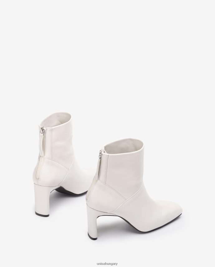 Unisa szögletes orrú magassarkú bokacsizma nők J4PJX01014 fehér