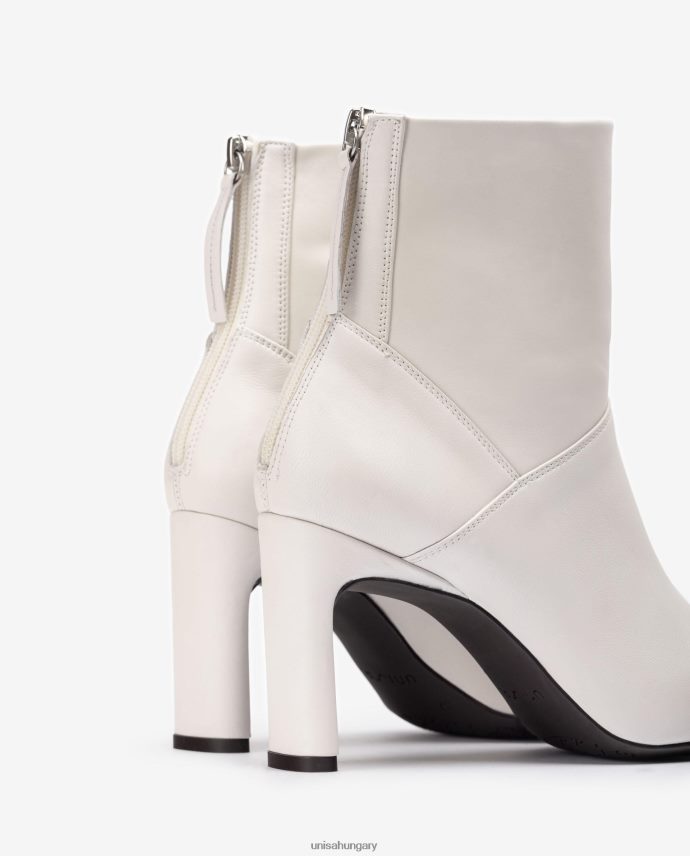 Unisa szögletes orrú magassarkú bokacsizma nők J4PJX01014 fehér