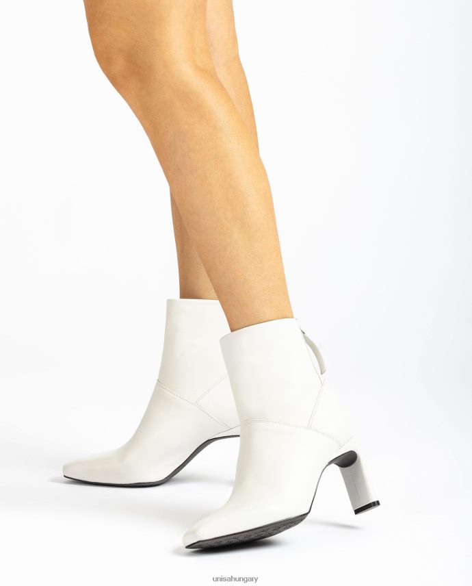 Unisa szögletes orrú magassarkú bokacsizma nők J4PJX01014 fehér
