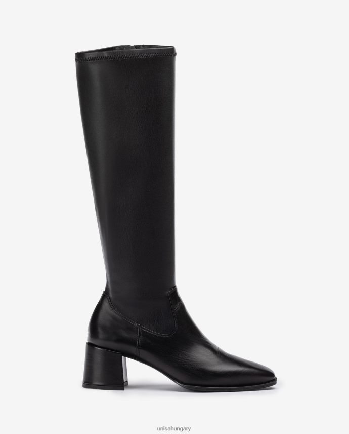 Unisa széles sarkú csizma sztreccs anyagú negyed felső vonallal nők J4PJX01040 divat
