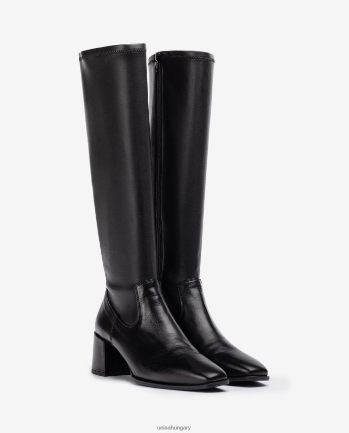 Unisa széles sarkú csizma sztreccs anyagú negyed felső vonallal nők J4PJX01040 divat