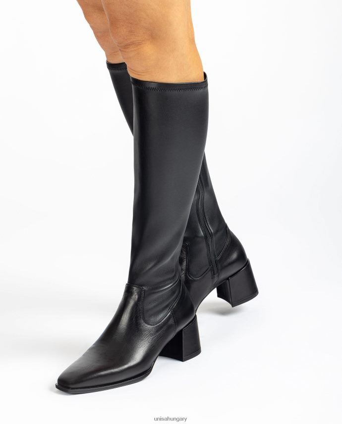 Unisa széles sarkú csizma sztreccs anyagú negyed felső vonallal nők J4PJX01040 divat