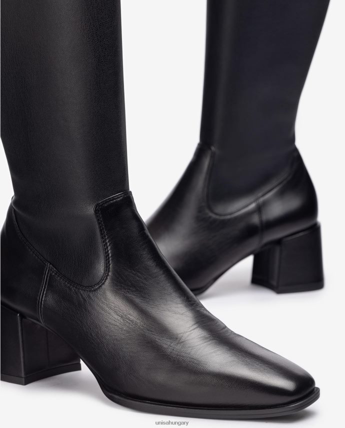 Unisa széles sarkú csizma sztreccs anyagú negyed felső vonallal nők J4PJX01040 divat