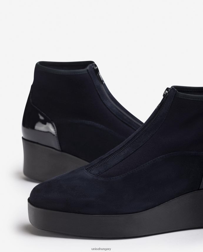 Unisa szuperkönnyű talpú bokacsizma cipzárral nők J4PJX0898 kék