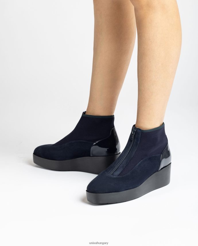 Unisa szuperkönnyű talpú bokacsizma cipzárral nők J4PJX0898 kék