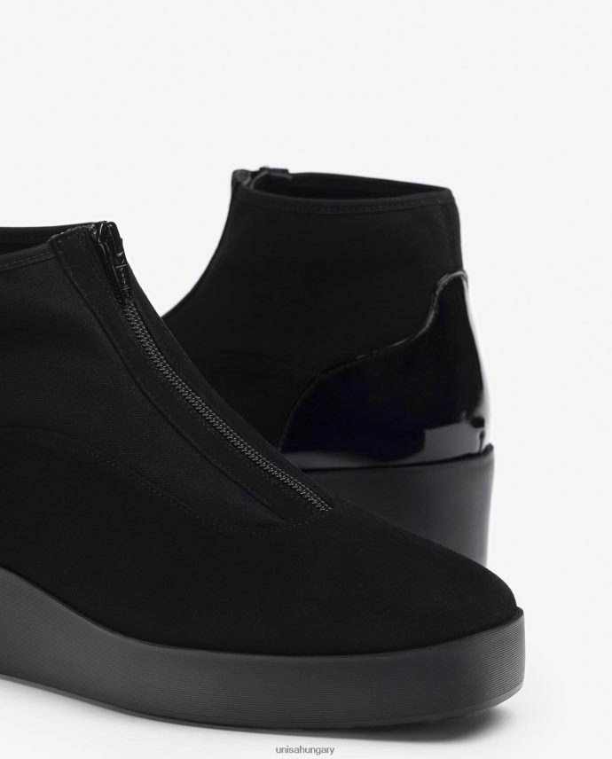 Unisa szuperkönnyű talpú bokacsizma cipzárral nők J4PJX0899 fekete