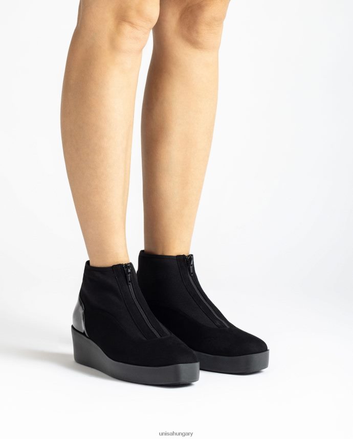 Unisa szuperkönnyű talpú bokacsizma cipzárral nők J4PJX0899 fekete