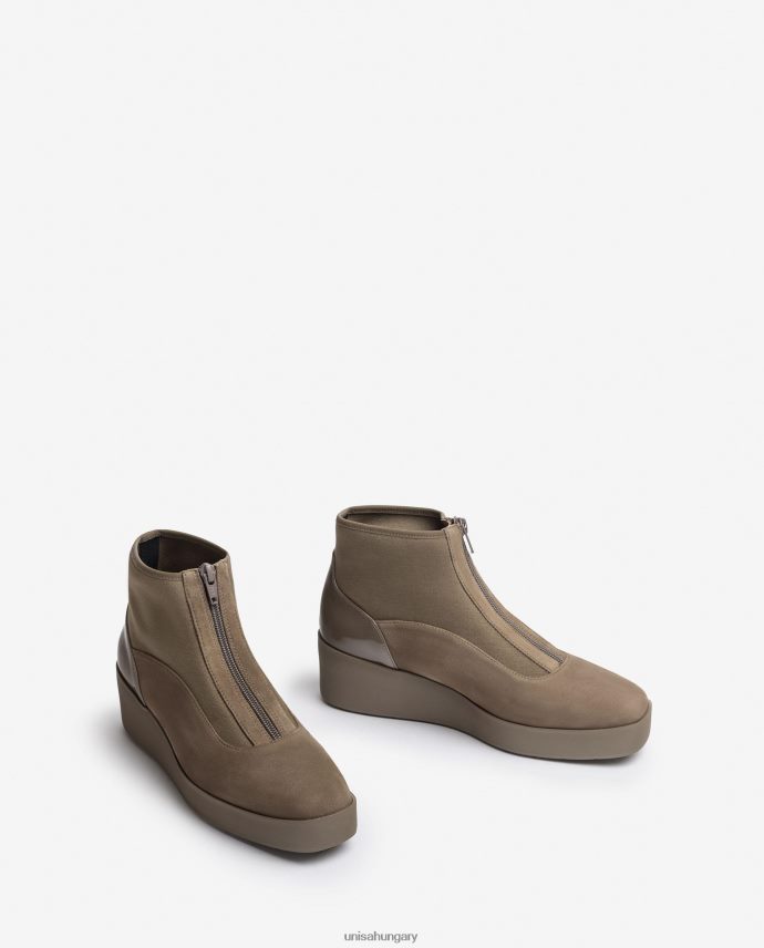 Unisa szuperkönnyű talpú bokacsizma cipzárral nők J4PJX0900 barna