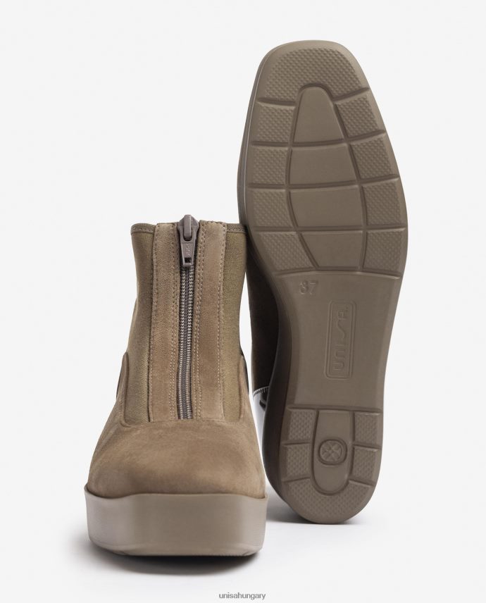 Unisa szuperkönnyű talpú bokacsizma cipzárral nők J4PJX0900 barna