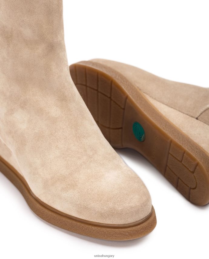 Unisa velúr bokacsizma belül cipzárral gyerekek J4PJX0946 bézs
