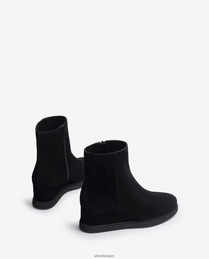 Unisa velúr bokacsizma belül cipzárral gyerekek J4PJX0947 fekete