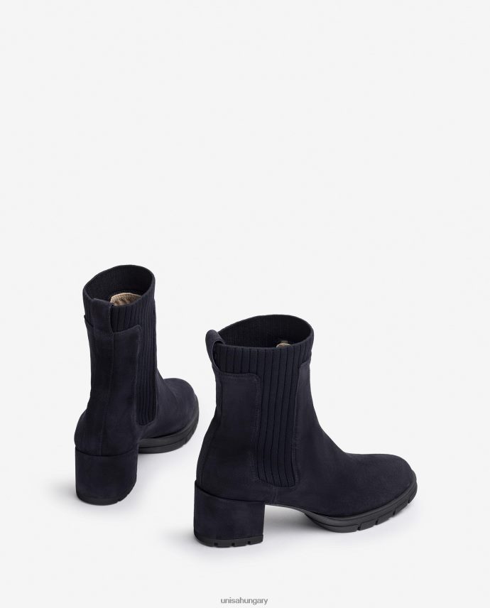 Unisa velúr bokacsizma bordás zoknival gyerekek J4PJX0936 kék