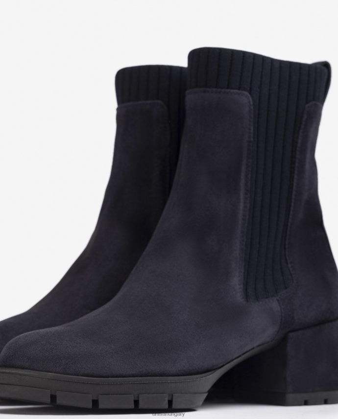 Unisa velúr bokacsizma bordás zoknival gyerekek J4PJX0936 kék