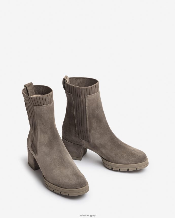 Unisa velúr bokacsizma bordás zoknival gyerekek J4PJX0938 barna