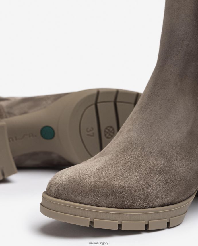 Unisa velúr bokacsizma bordás zoknival gyerekek J4PJX0938 barna