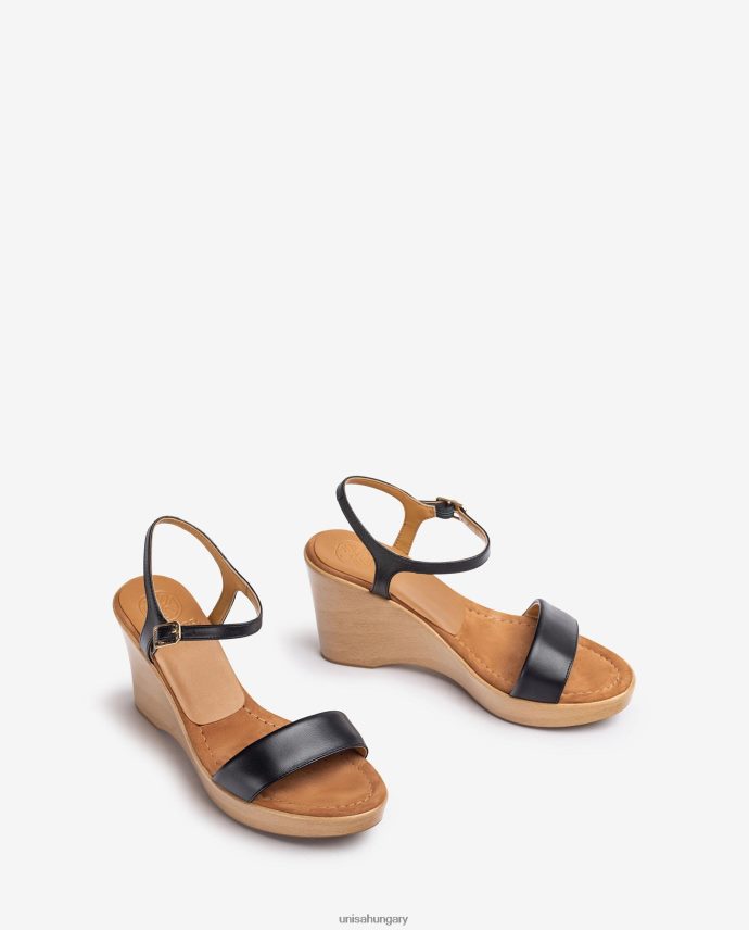 Unisa bőr szandál tömbbel nők J4PJX0253 fekete