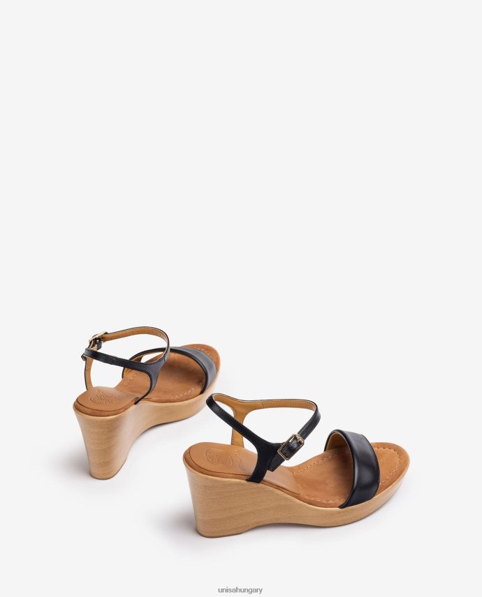 Unisa bőr szandál tömbbel nők J4PJX0253 fekete