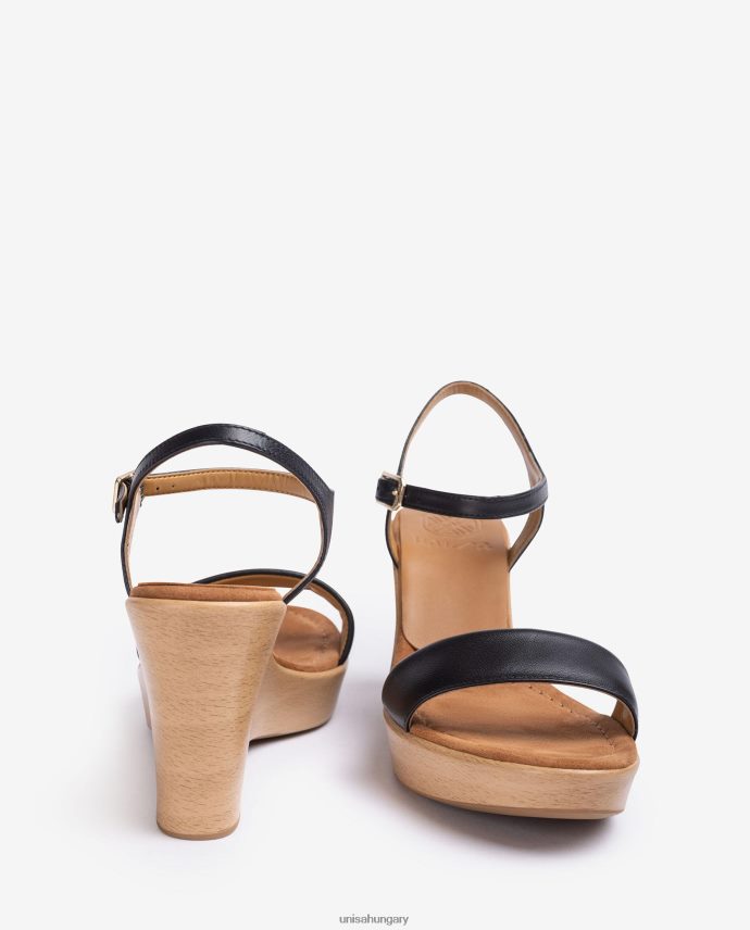 Unisa bőr szandál tömbbel nők J4PJX0253 fekete