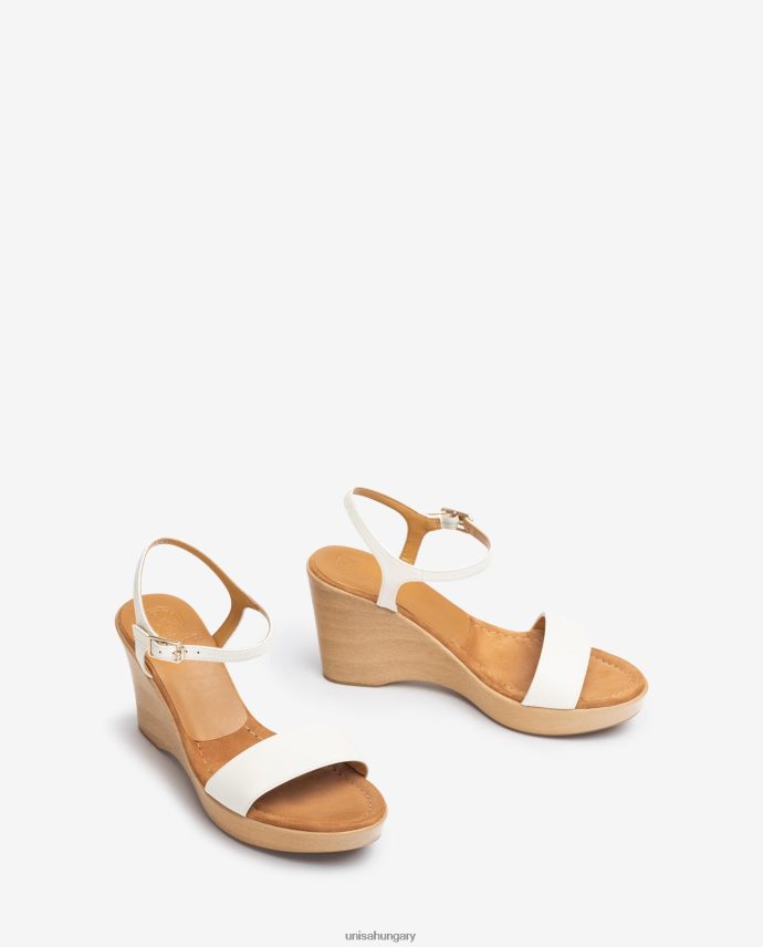 Unisa bőr szandál tömbbel nők J4PJX0254 fehér