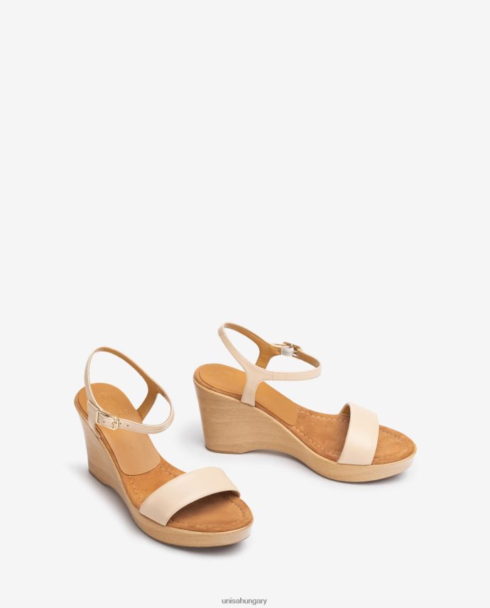 Unisa bőr szandál tömbbel nők J4PJX0255 bézs