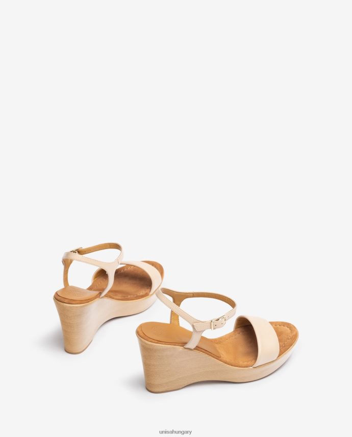 Unisa bőr szandál tömbbel nők J4PJX0255 bézs