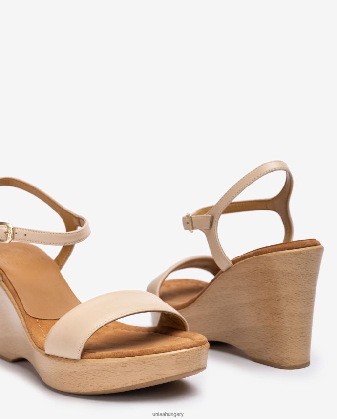 Unisa bőr szandál tömbbel nők J4PJX0255 bézs