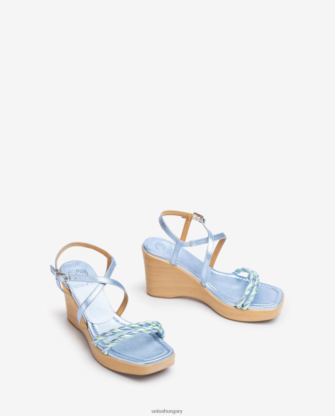 Unisa fém hatású bőr ékszandál nők J4PJX0245 kék