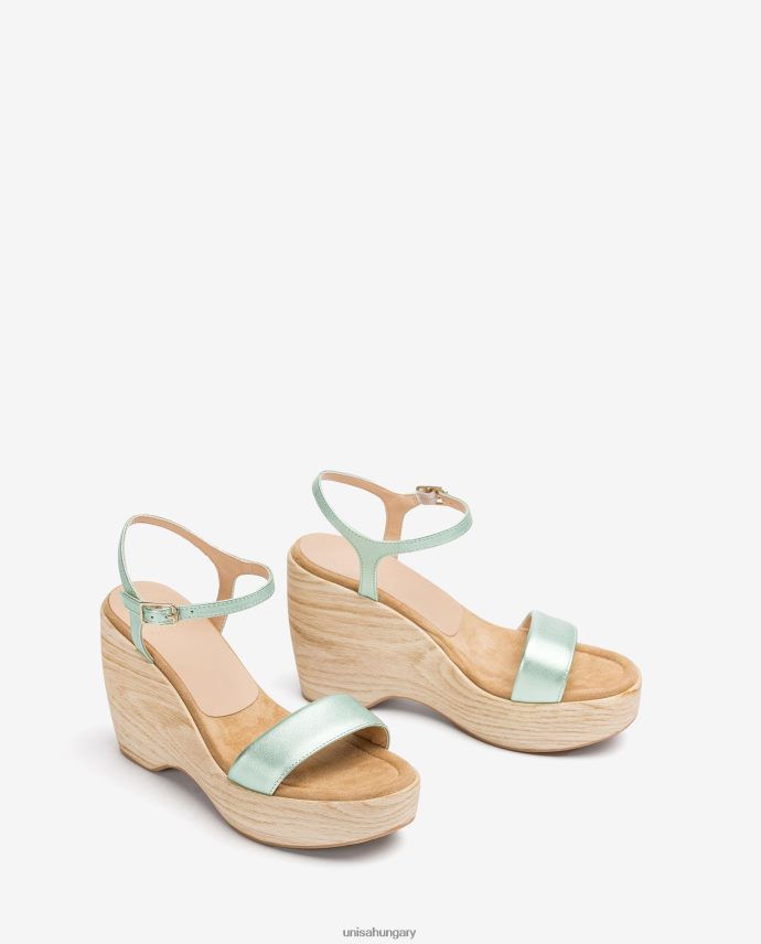 Unisa fém hatású szandál tömbbel nők J4PJX0280 kék