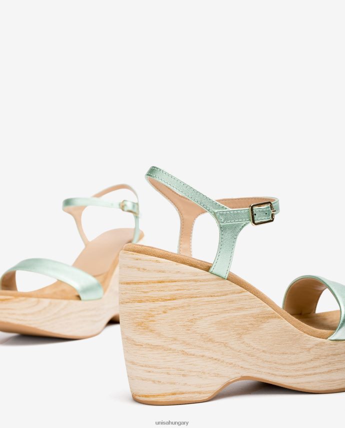 Unisa fém hatású szandál tömbbel nők J4PJX0280 kék