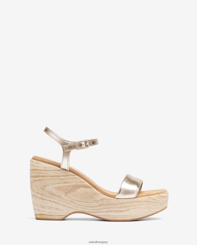 Unisa fém hatású szandál tömbbel nők J4PJX0281 Arany