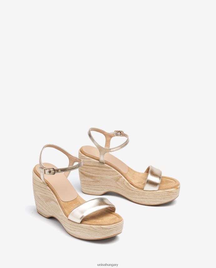 Unisa fém hatású szandál tömbbel nők J4PJX0281 Arany