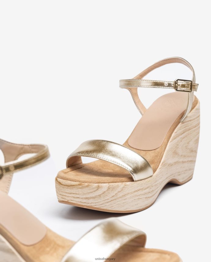 Unisa fém hatású szandál tömbbel nők J4PJX0281 Arany