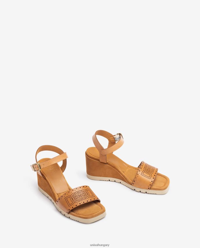 Unisa szandál dekoratív perforációkkal a vámpíron nők J4PJX0292 barna